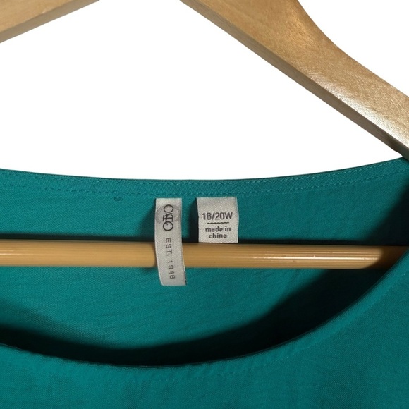 Cato Women’s Flutter Pleated Sleeve Flowy Blouse in Teal Size 18/20W - Picture 4 of 8